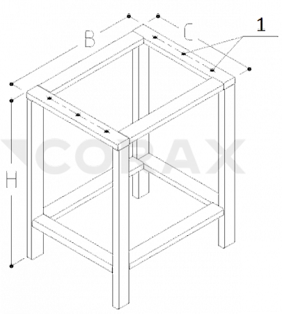 Опора напольная H=500мм Промышленные дымоходы Коракс